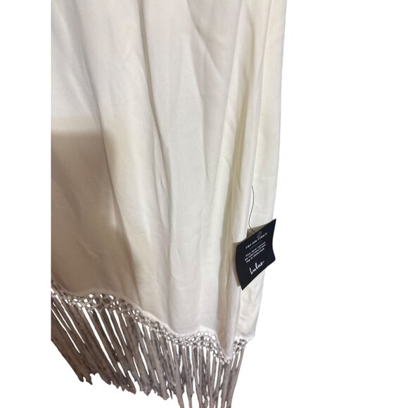 One-Shoulder Fringe Midi Dress In Ivory By Lulus -‎ S NEW - Picture 3 of 6